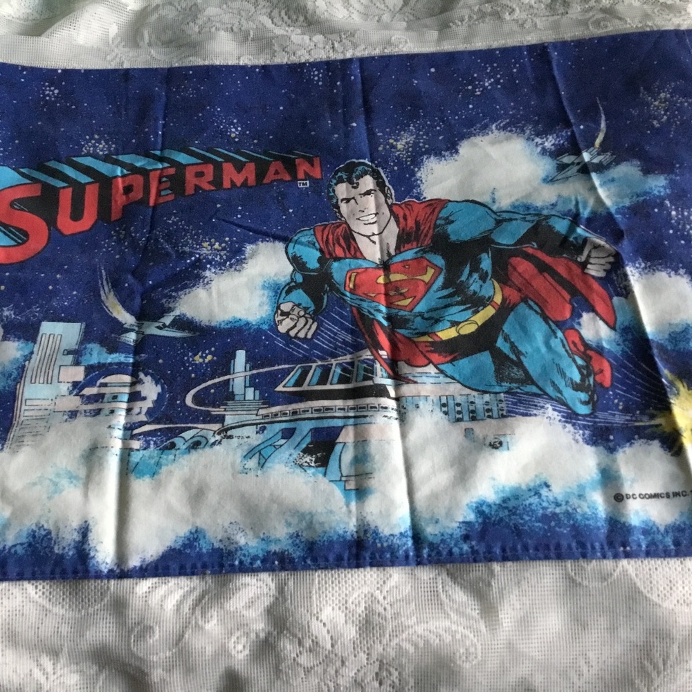 Vintage Superman Pillowcase 1978 70s DC Comics Vtg